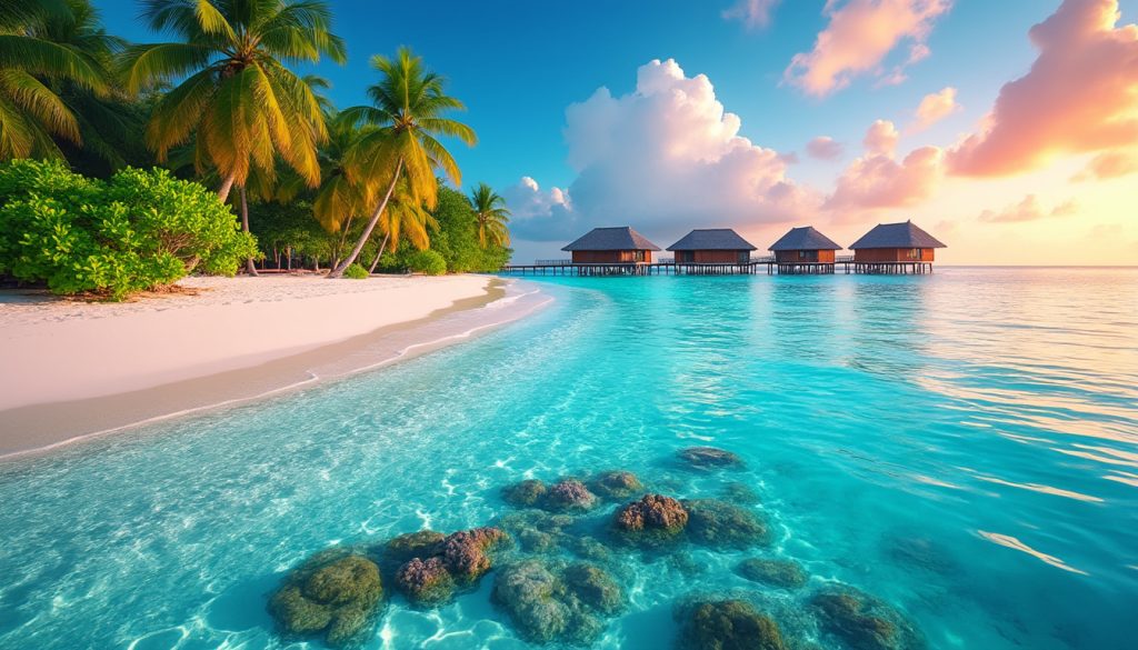explorez les îles maldives, un véritable paradis sur terre. profitez de plages de sable blanc, d'eaux turquoise et d'une biodiversité marine exceptionnelle. découvrez des expériences inoubliables entre détente et aventures aquatiques.